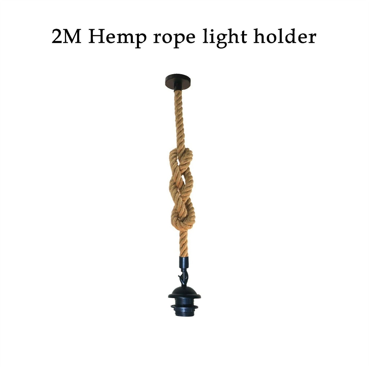 Industrial hemp rope pendant light with E27 holder for urban decor