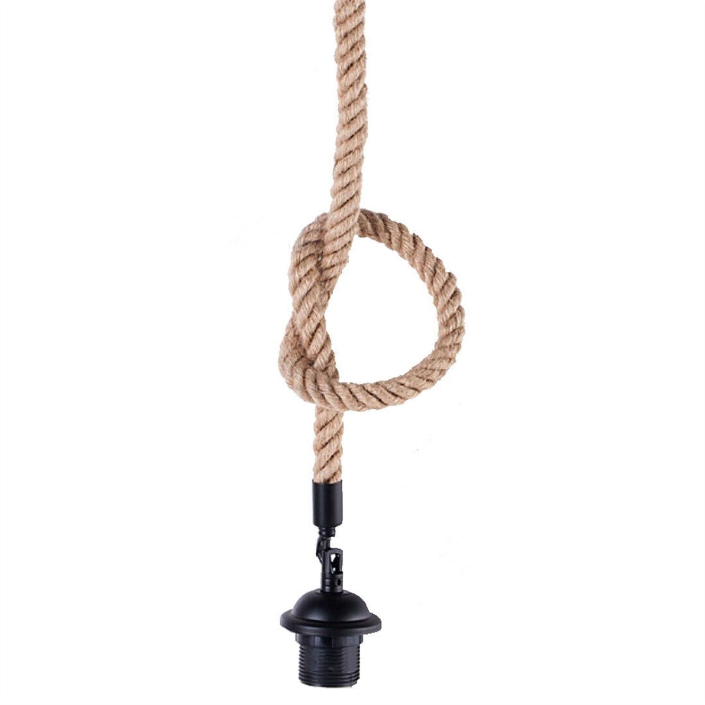 Retro-style hemp rope pendant lampshade for industrial lighting