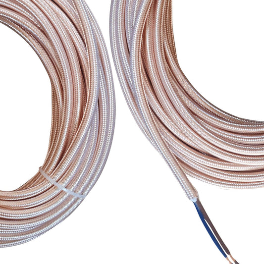 2 Core Round Braided Flex Fabric Cable Light Cord Rose Gold