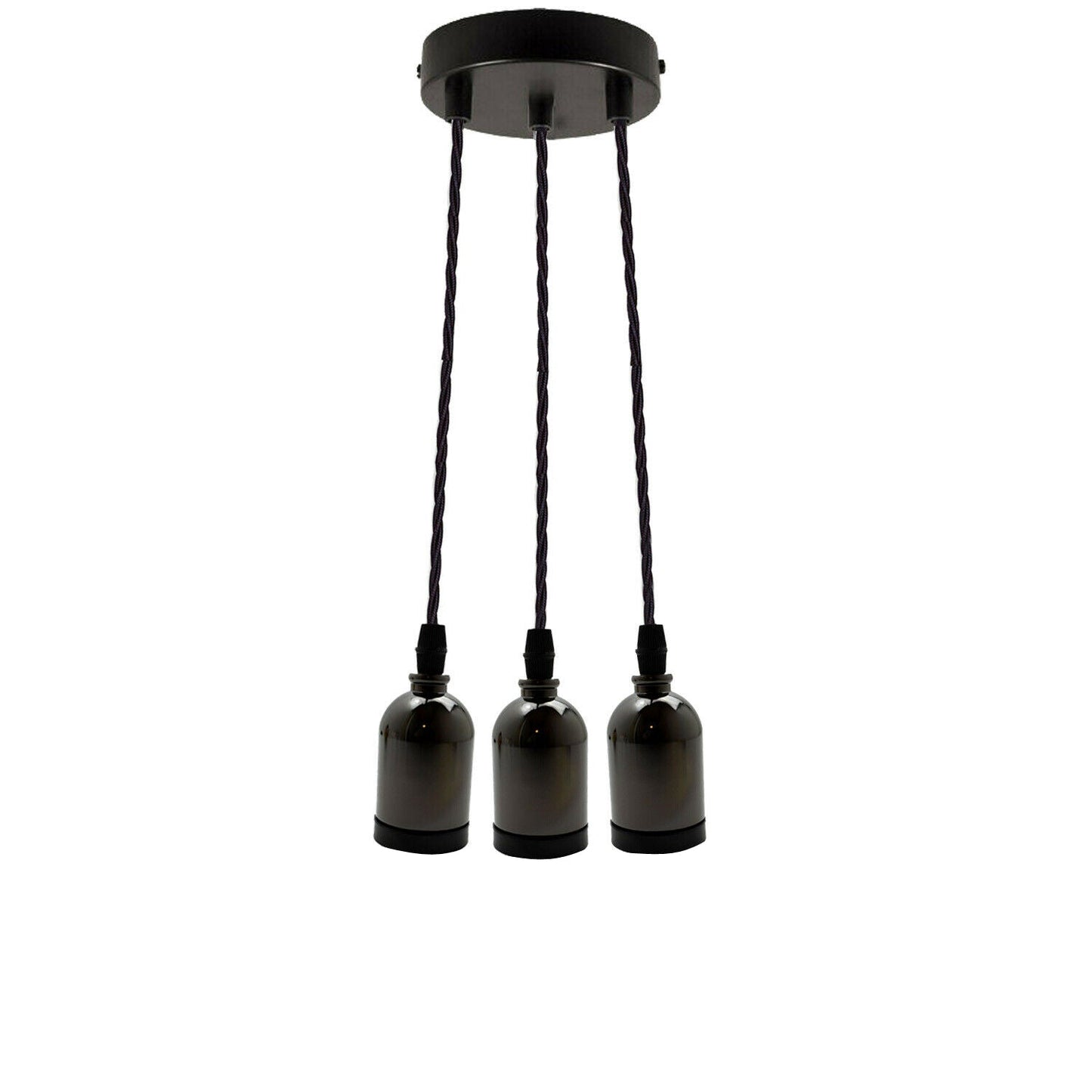 Black Multi Outlet E27 Metal Vintage Hanging Ceiling Pendant Lights~2058 - electricalsone UK Ltd