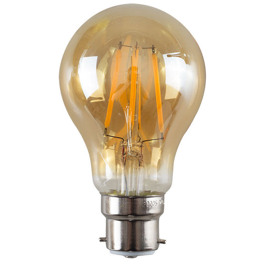 Vintage Industrial LED A60 B22 8W Warm White Amber Energy Saving Retro Lamp Bulb