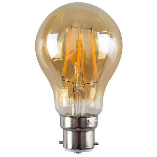 Vintage Industrial LED A60 B22 8W Warm White Retro Lamp Bulb