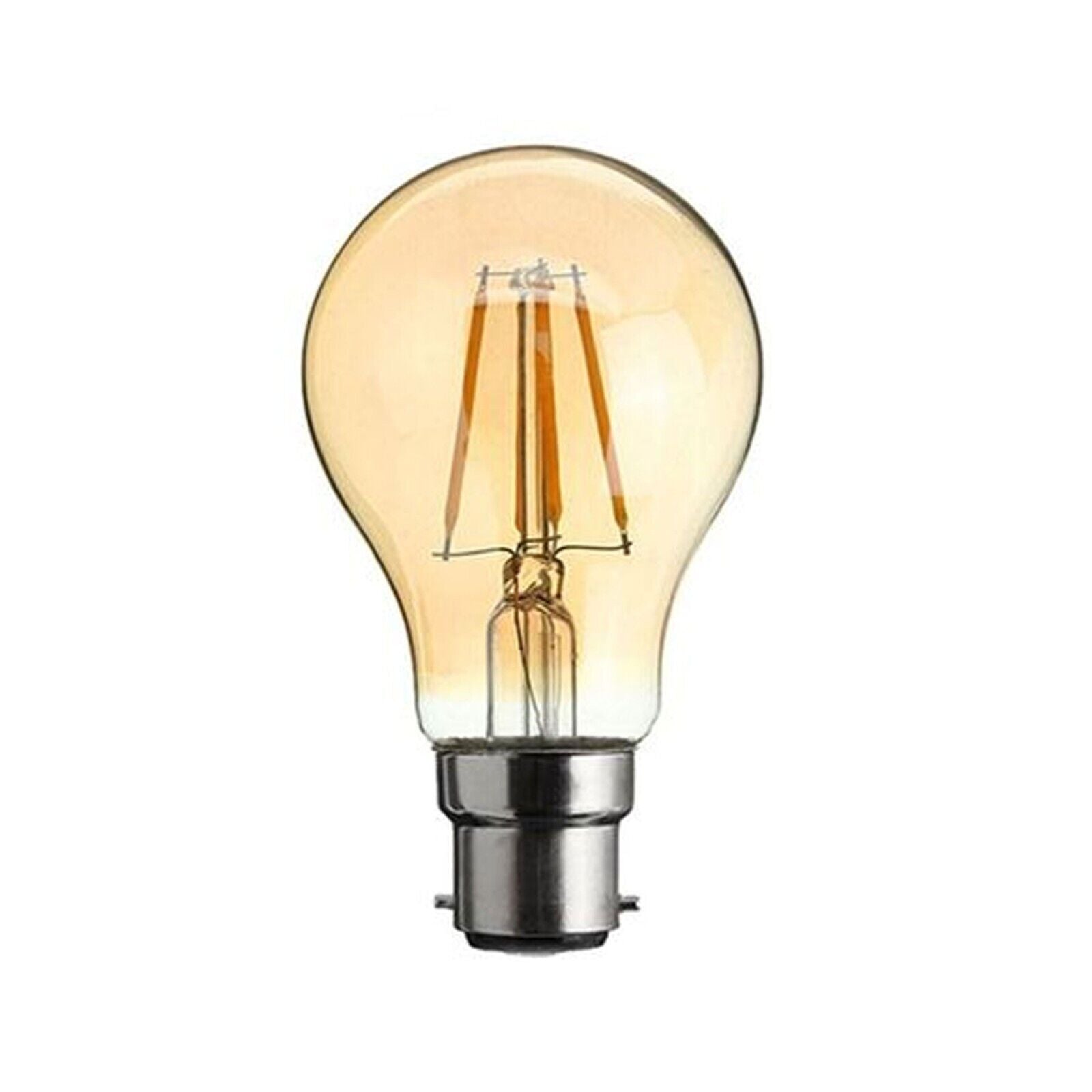 Vintage Industrial LED A60 B22 4W Warm White Amber Energy Saving Bulb