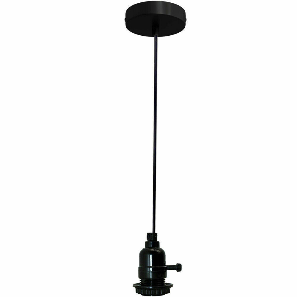 Multi Way Black Modern Ceiling Pendant Fitting LED Light Bulbs Lampshade UK~2257 - electricalsone UK Ltd