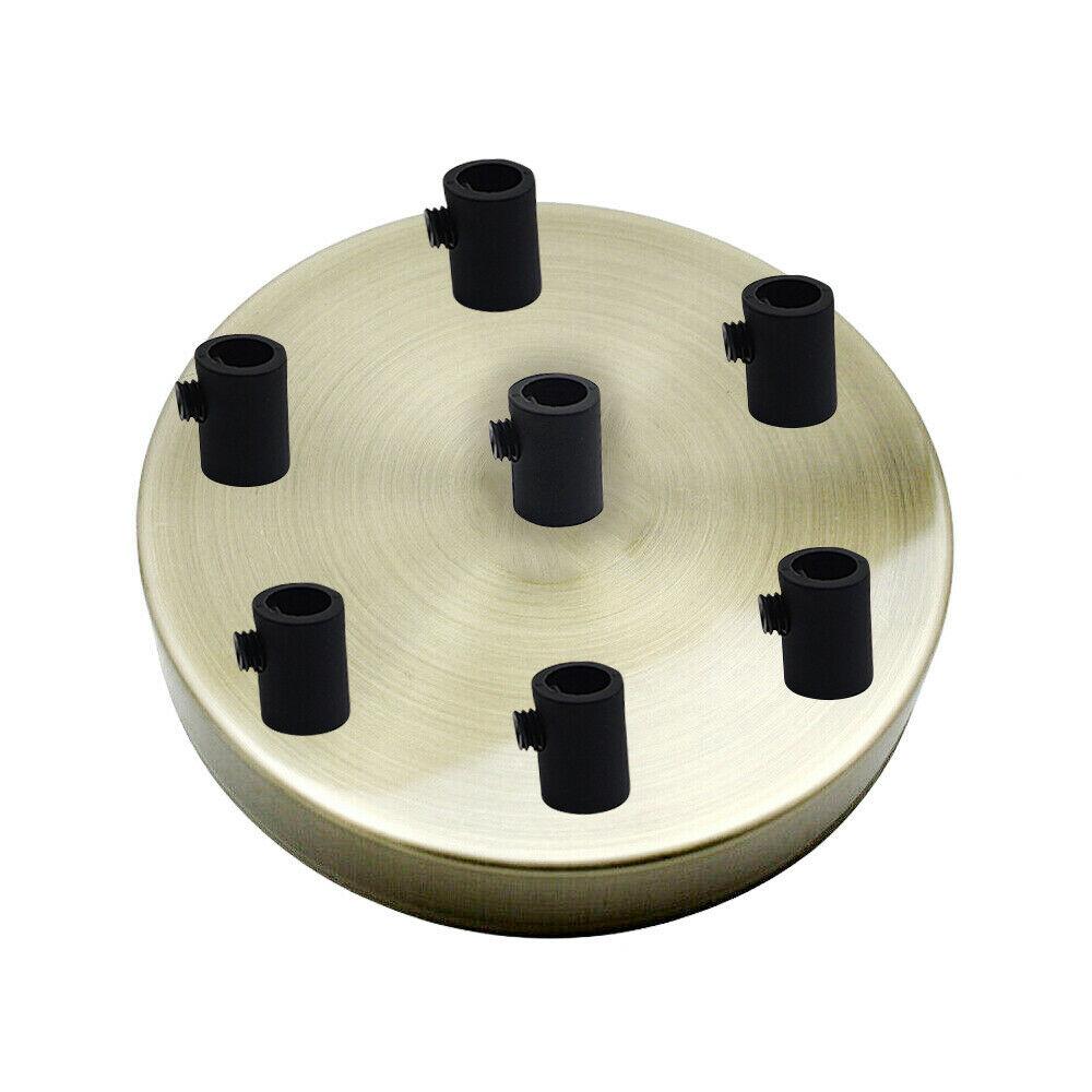 7 Outlet Green Brass Metal Ceiling Rose 120x25mm