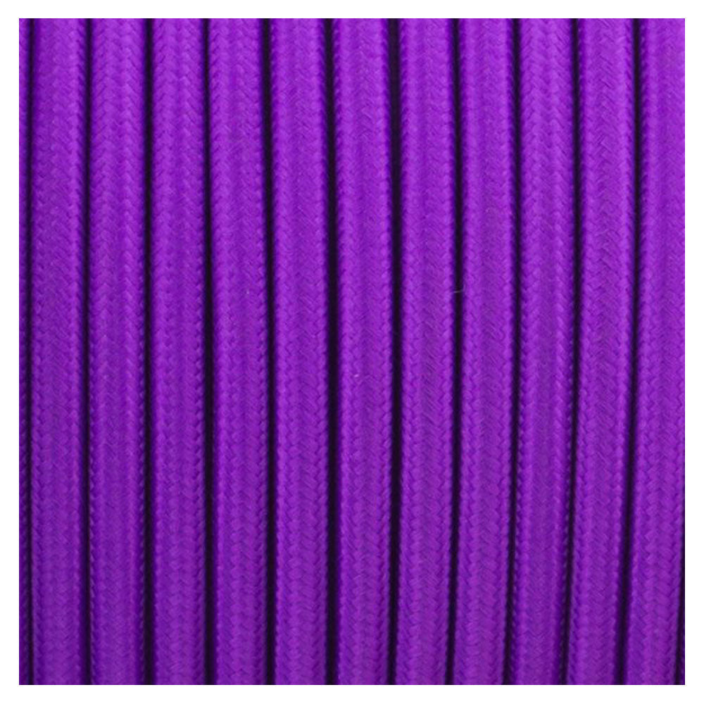3 core Vintage Lighting Cable Fabric Cord Braided Flex Purple