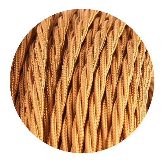 2 Core Twisted Electric Cable Light Brown fabric 0.75mm