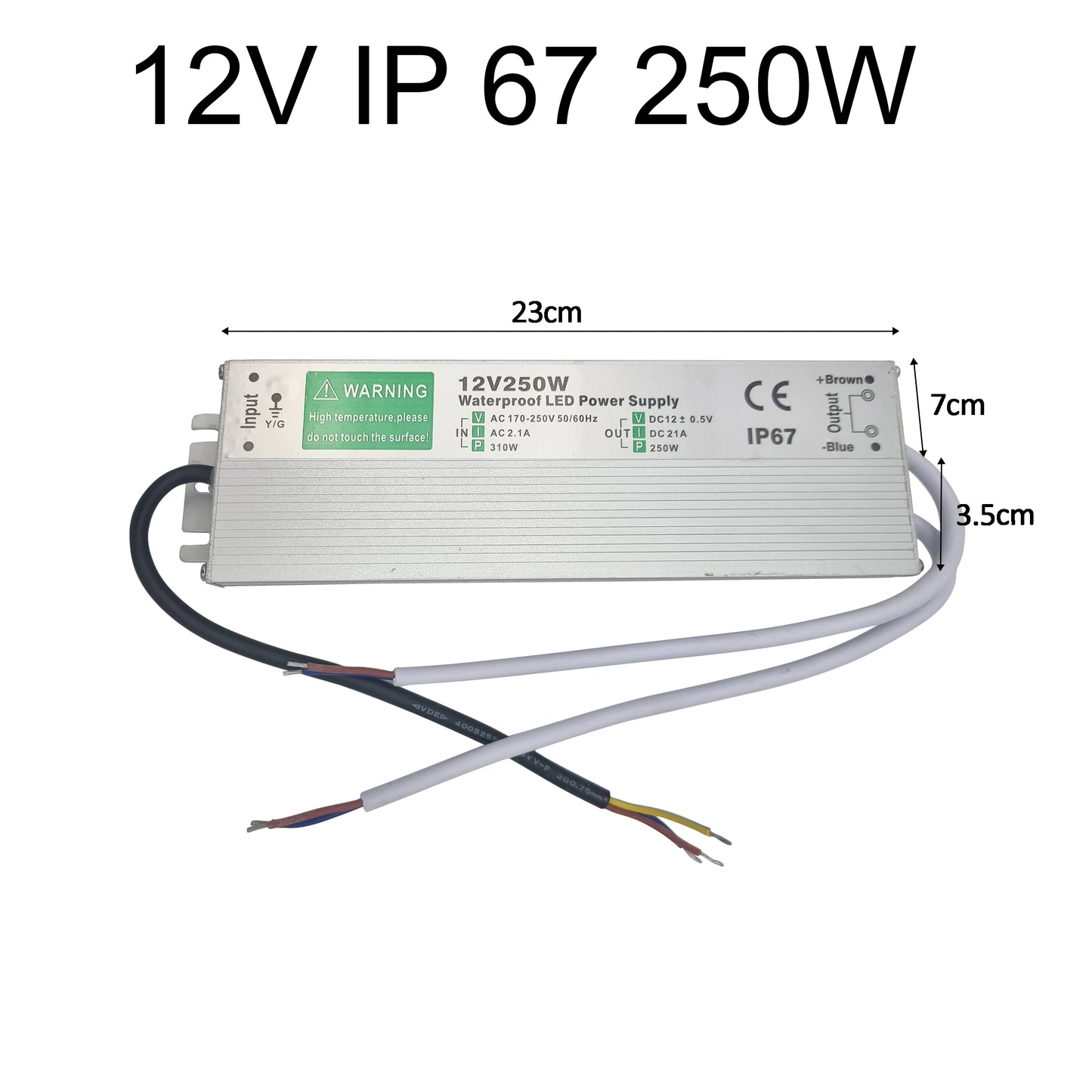 DC 12V 10W - 300W IP67 Waterproof LED Transformer Driver Power Supply