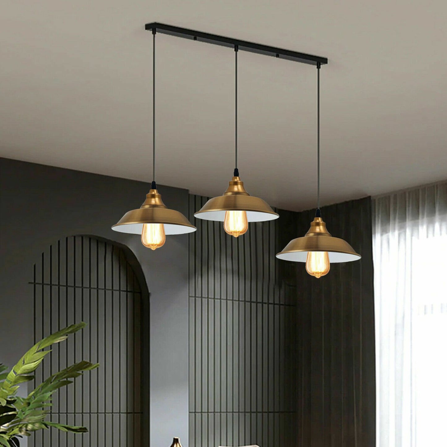 Vintage Metal shade 3 head E27 Ceiling Pendant lights