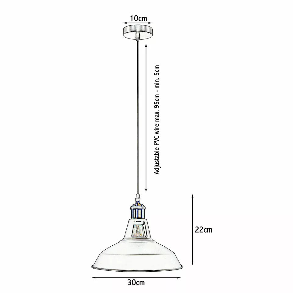 Vintage Metal Single Head E27 Adjustable Hanging Pendant Light