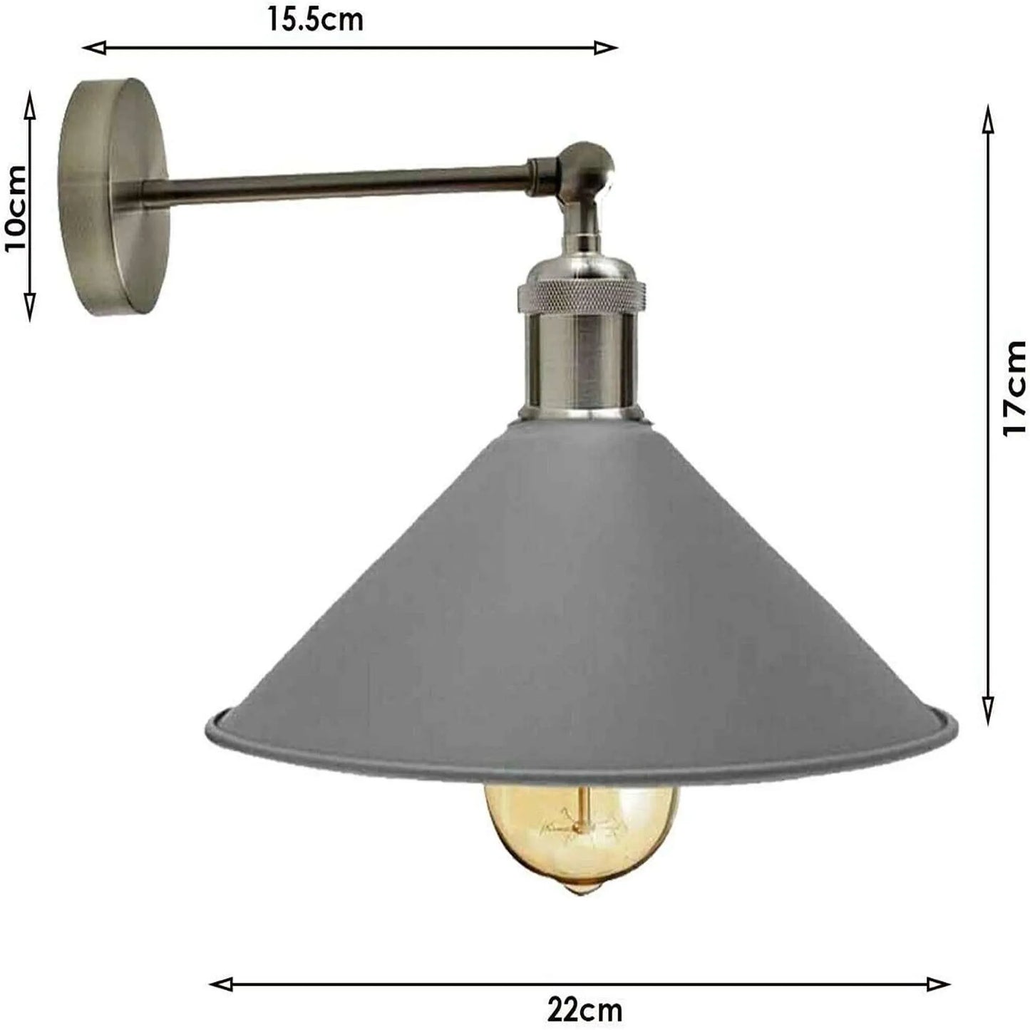 Industrial Bell Shaped Wall Light Timeless Style