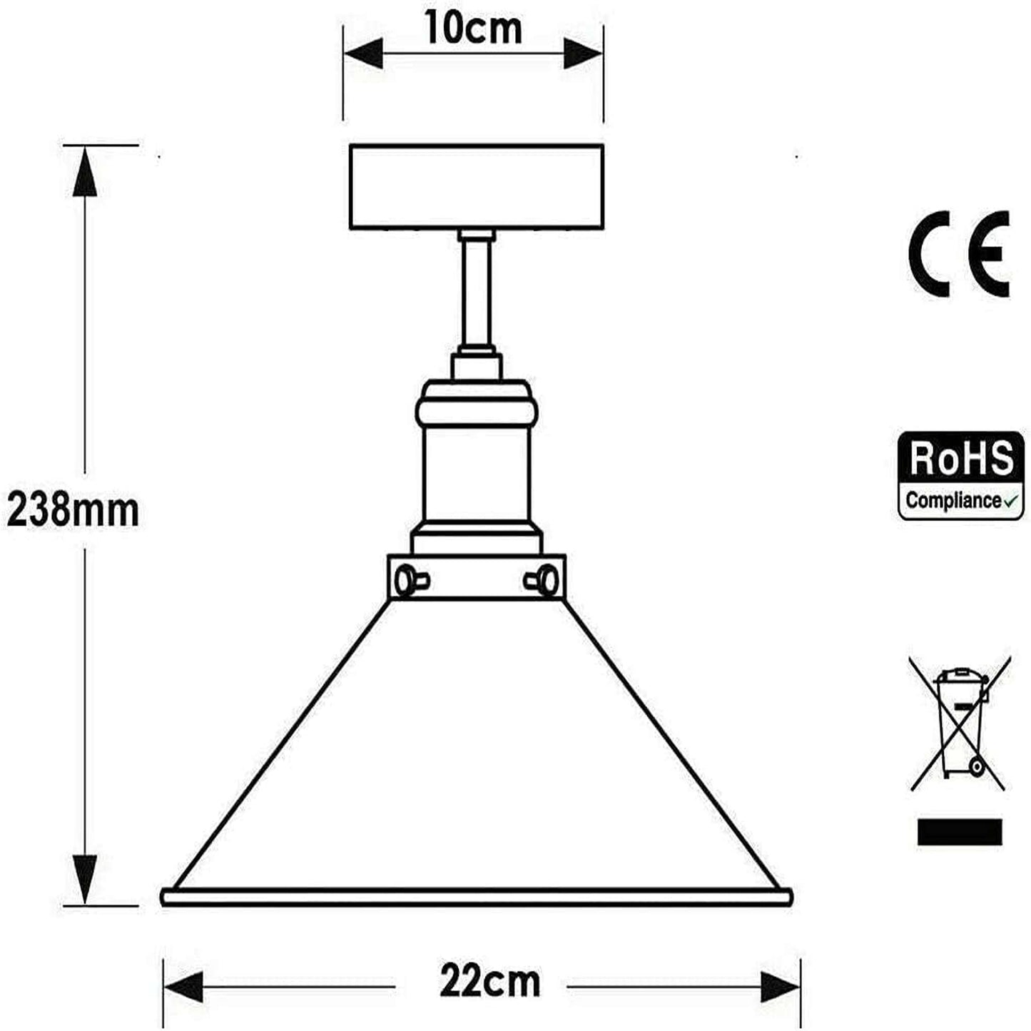 Semi Flush Mount Cone Shape Lamp Shade Lights