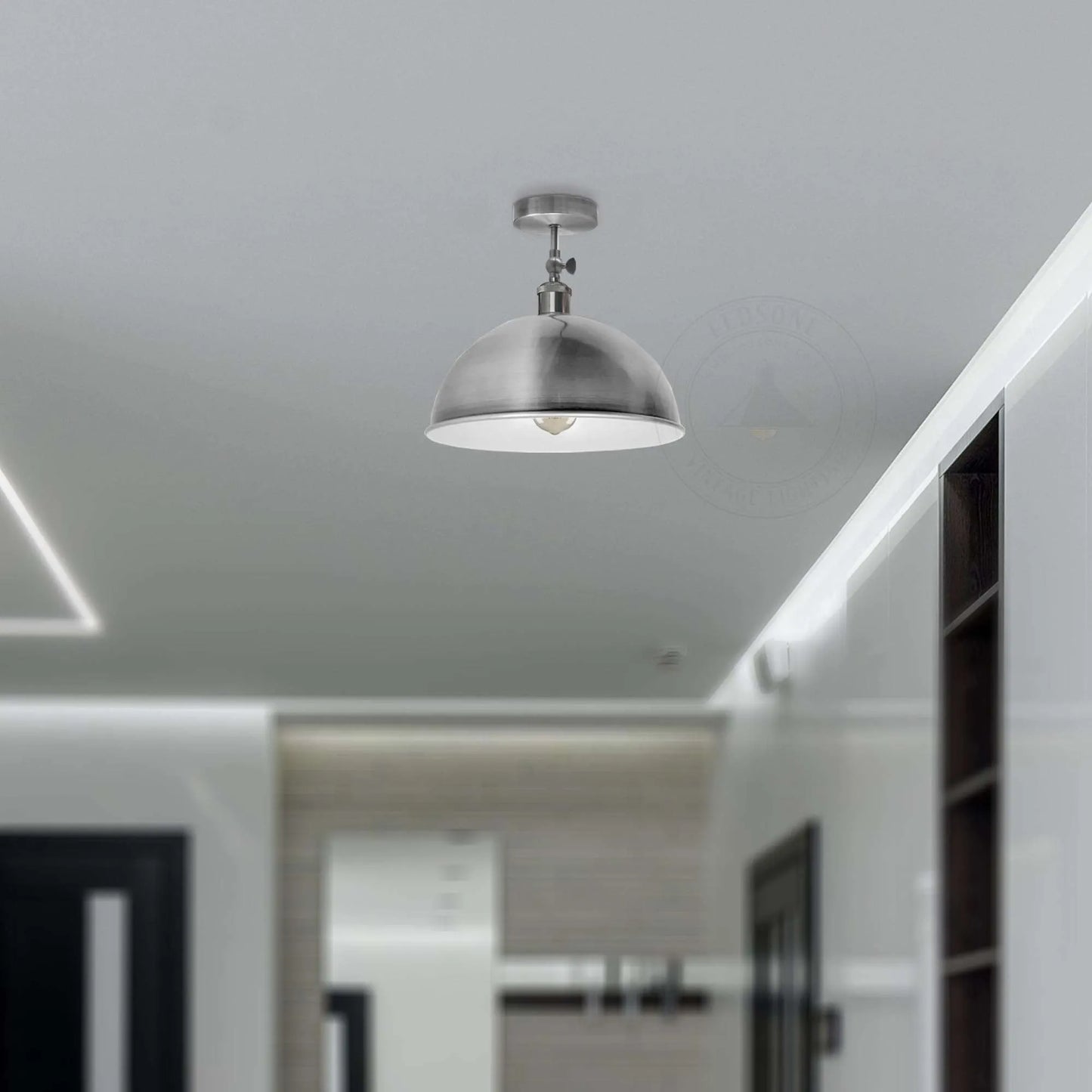 Adjustable Semi Flush Mount Metal Ceiling Light Pendant Light With Shade