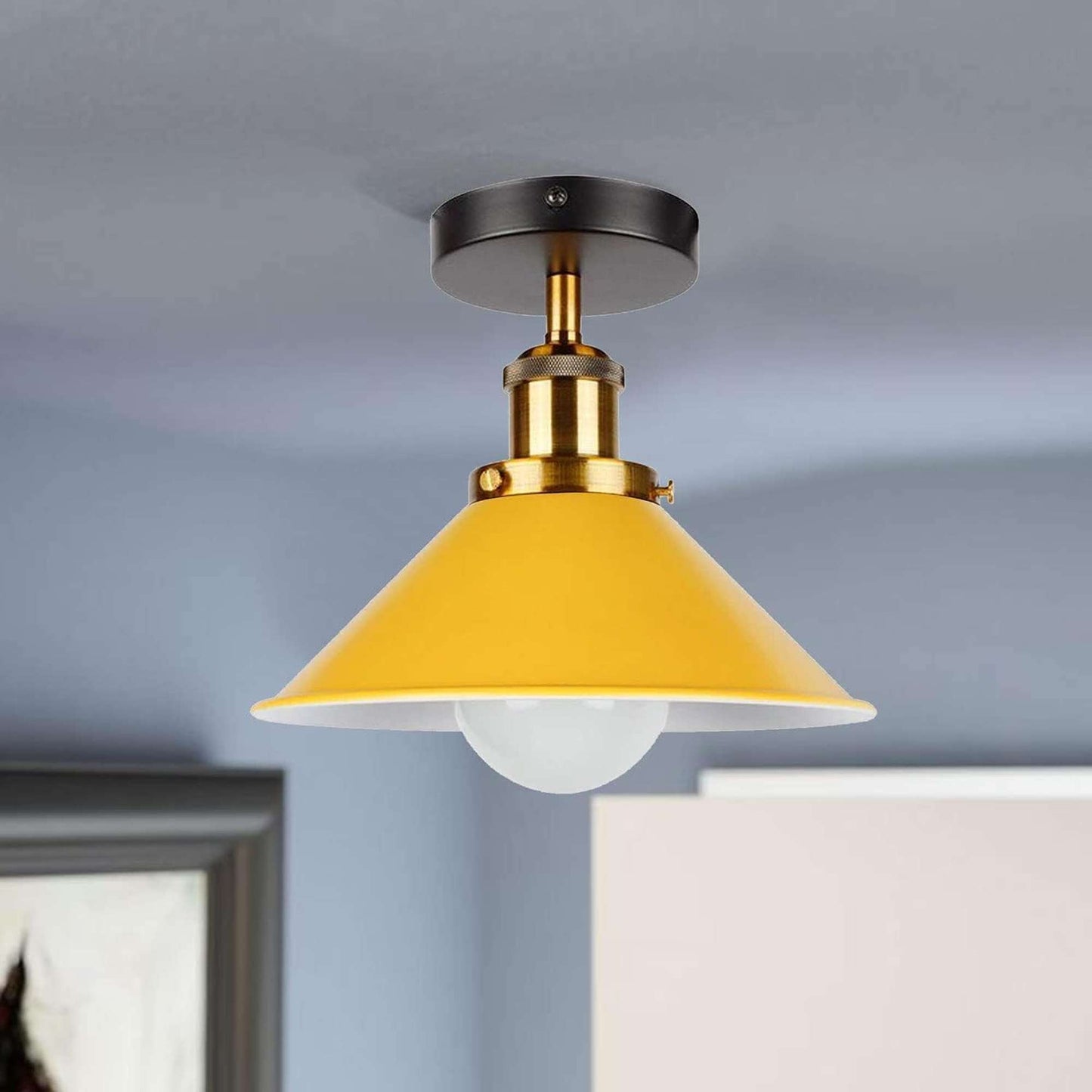 Semi Flush Mount Cone Shape Lamp Shade Lights