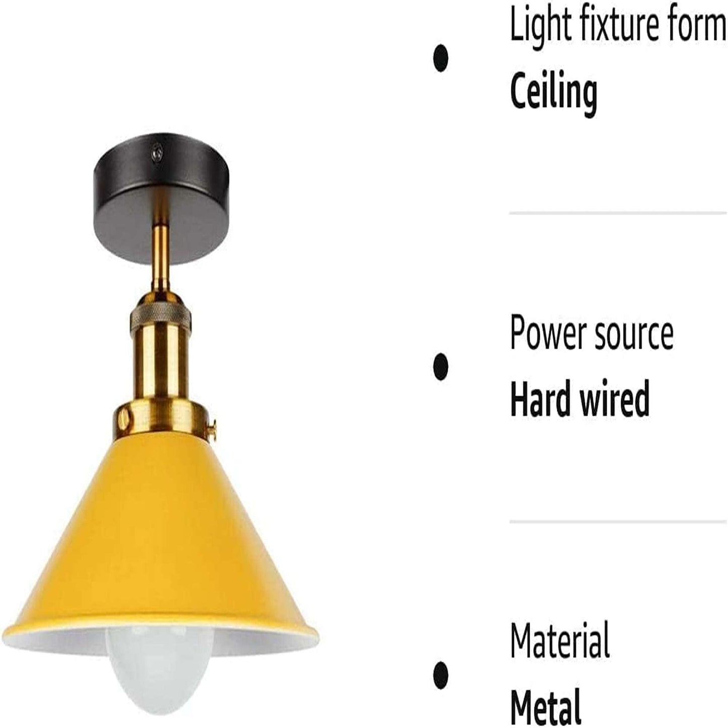 Semi Flush Mount Cone Shape Lamp Shade Lights