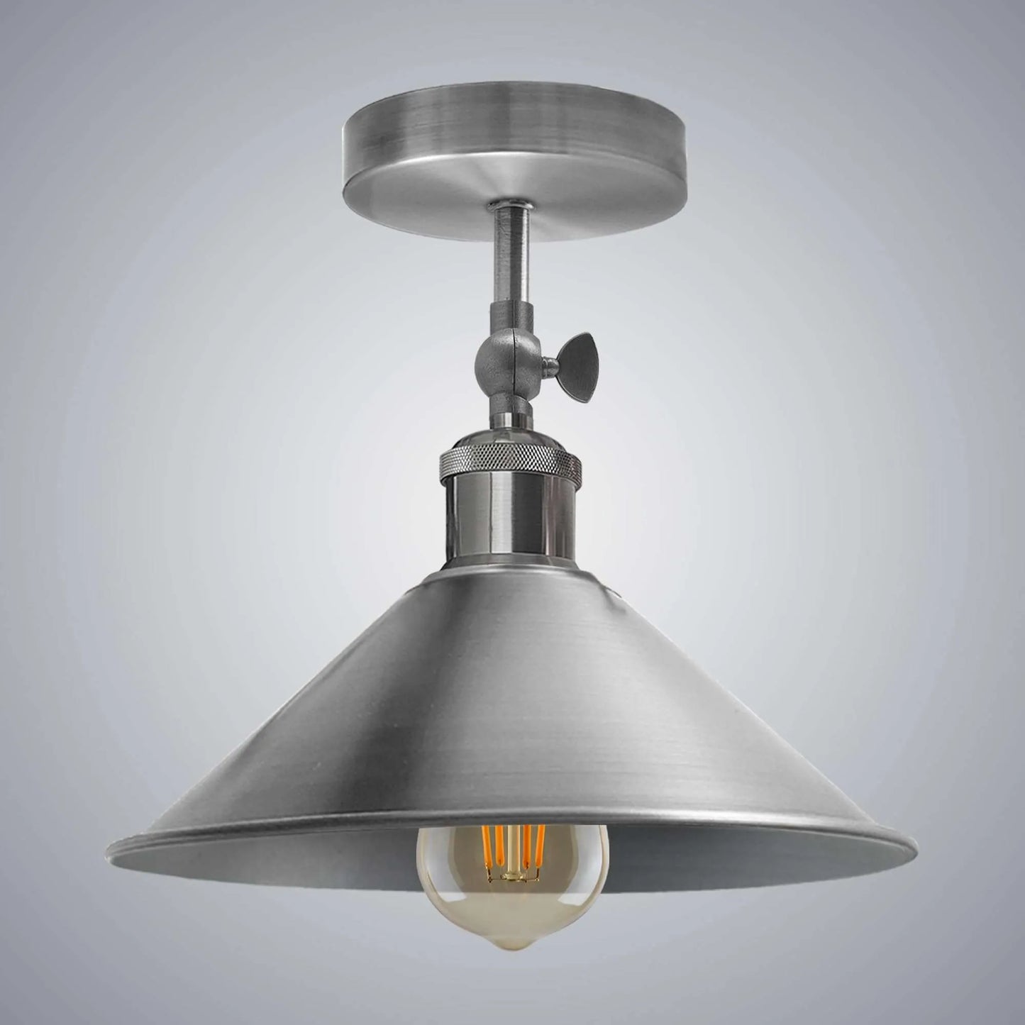 Adjustable Semi Flush Mount Metal Ceiling Light Pendant Light With Shade