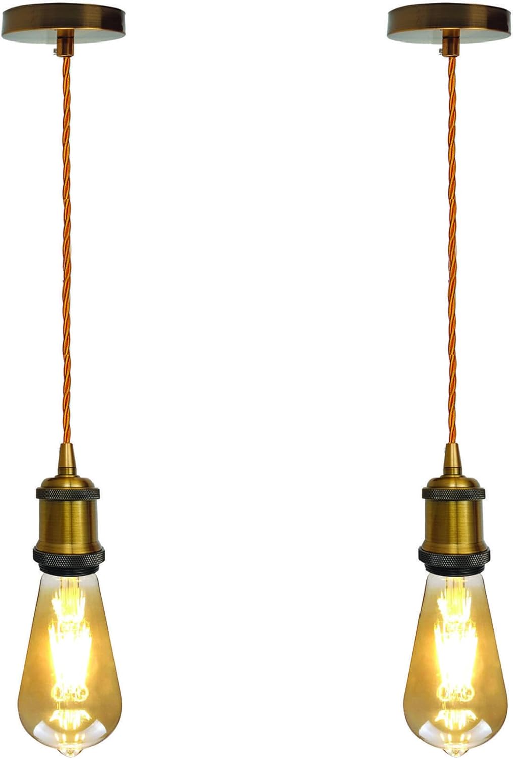 2m Plug-In Pendant Set with Flex Cable and Bulb Holder  65cm Length