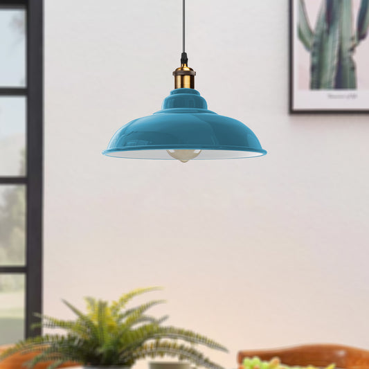 Painted Color Ceiling Pendant Industrial Style Semi Curvy Gloss Modern Metal Indoor Home Light Lampshade