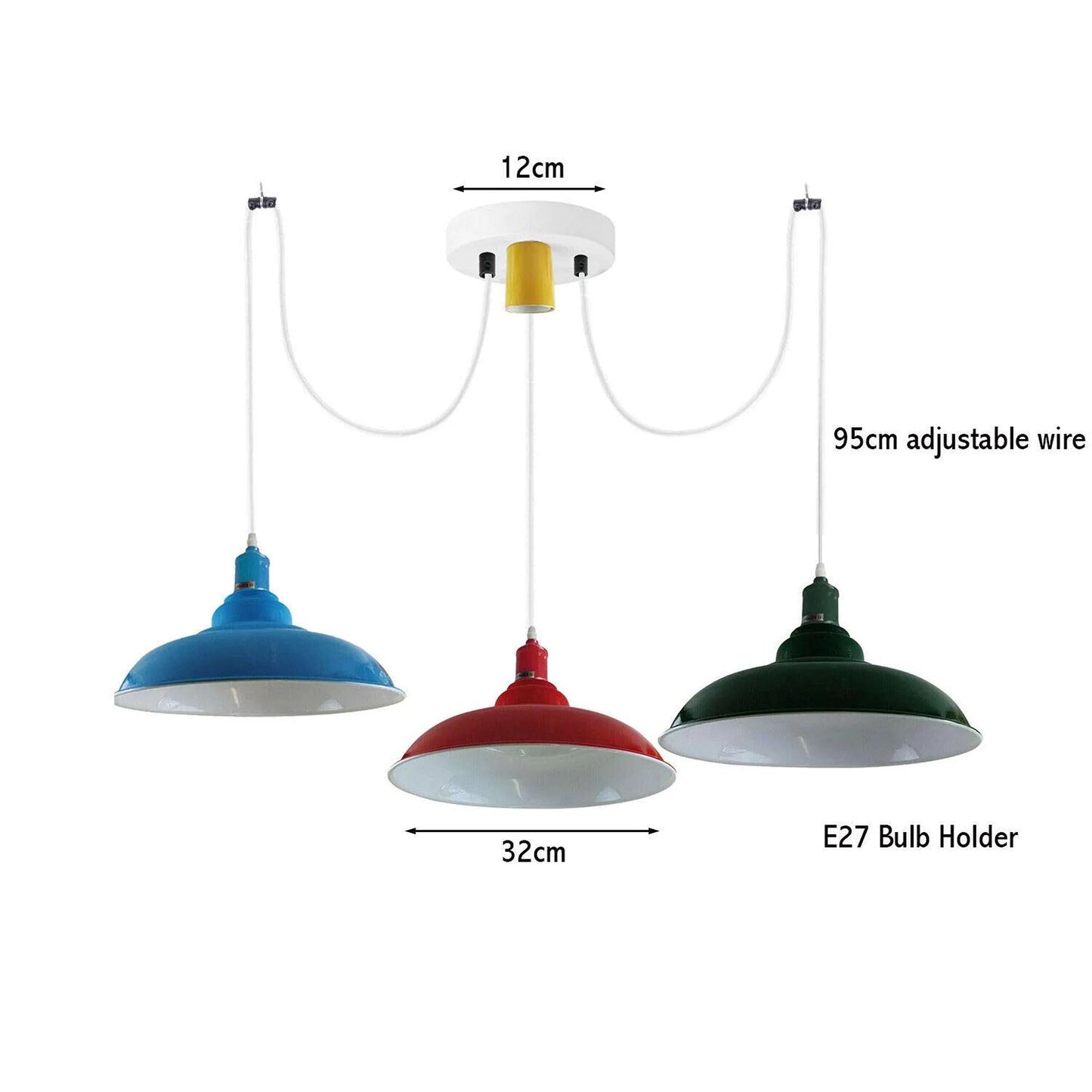 3 Way Spider Light E27 Adjustable Cable  Pendant Light