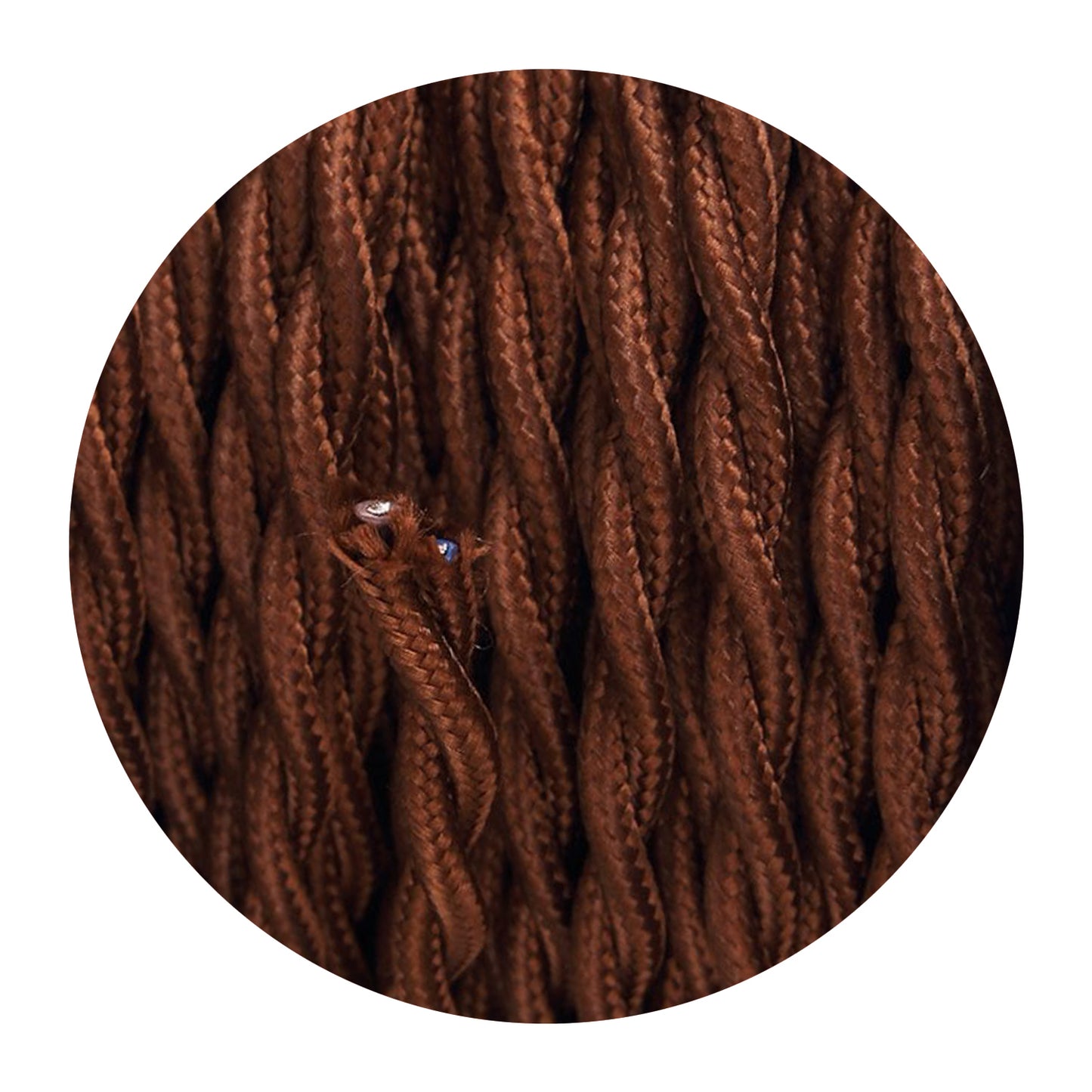 2 Core Twisted Electric Cable solid Dark brown color fabric 0.75 mm