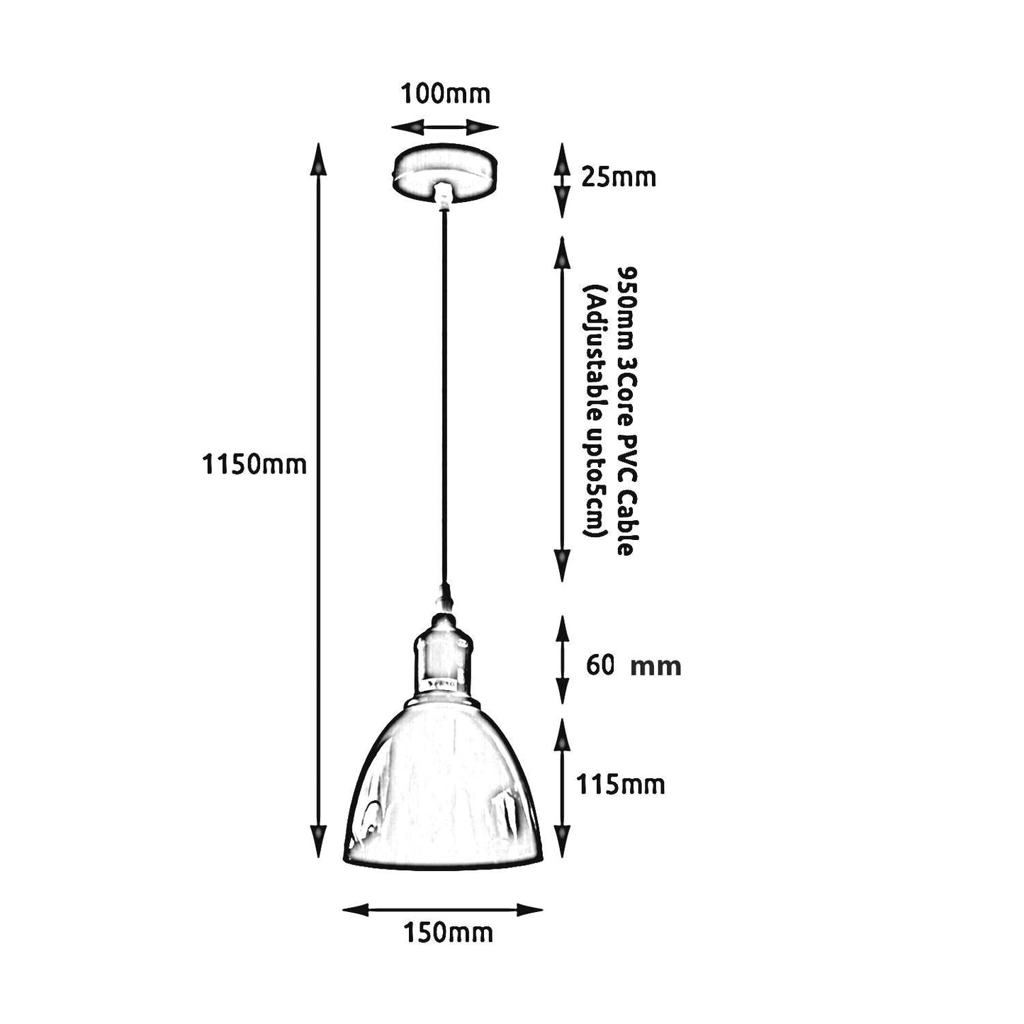 Industrial Vintage Retro Adjustable Ceiling Various Colours Pendant Light .