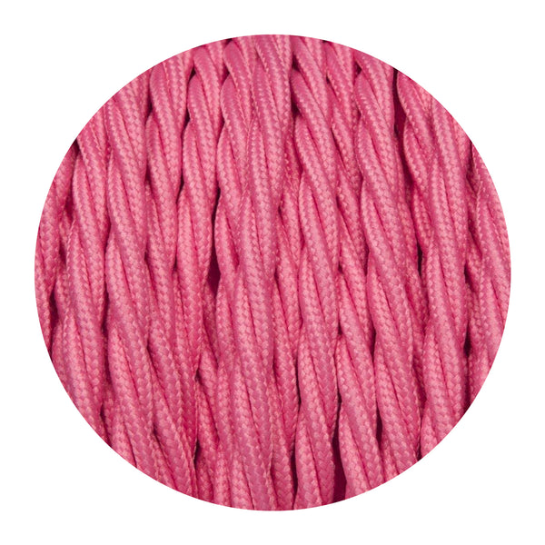2 Core Twisted Electric Cable Rose Pink Color Fabric 0.75mm