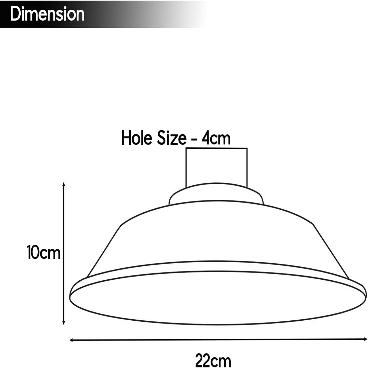 Industrial Curvy Dome Easy fit Lamp Shade