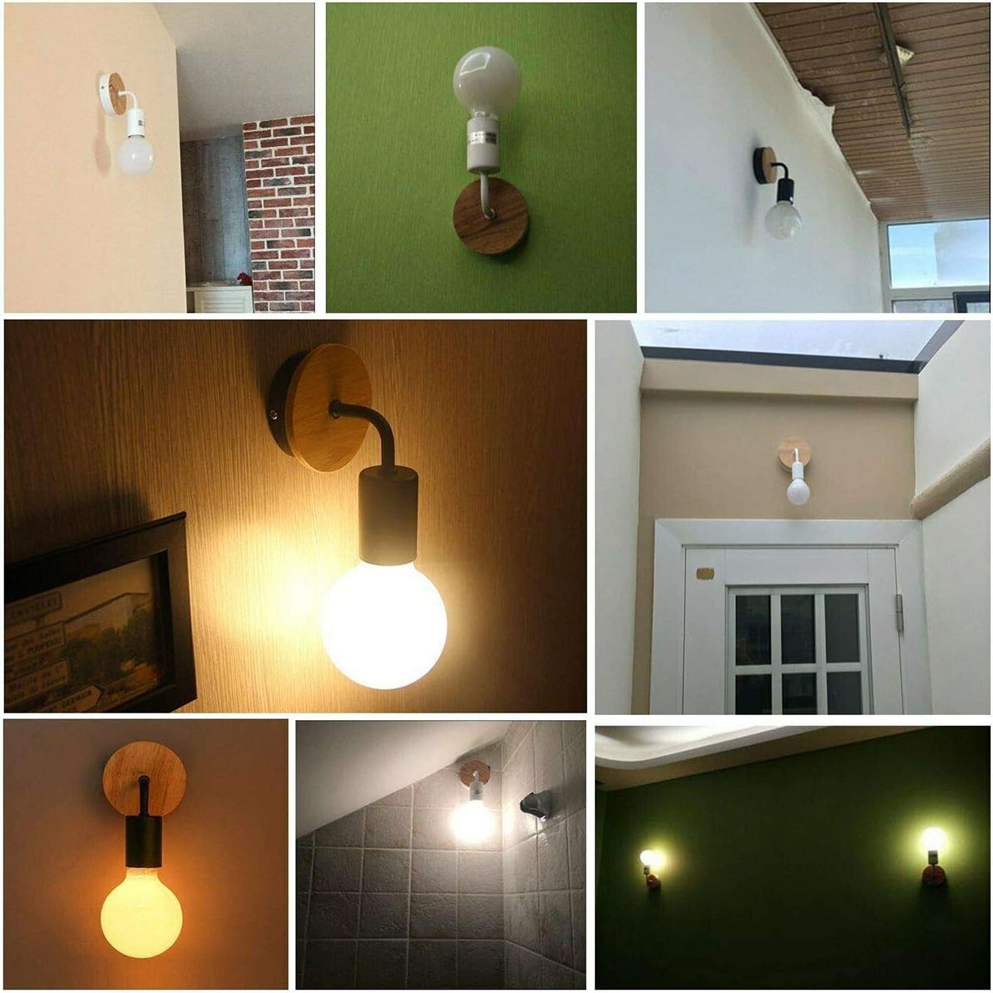 Modern Wood Wall Lighting - E27 Holder