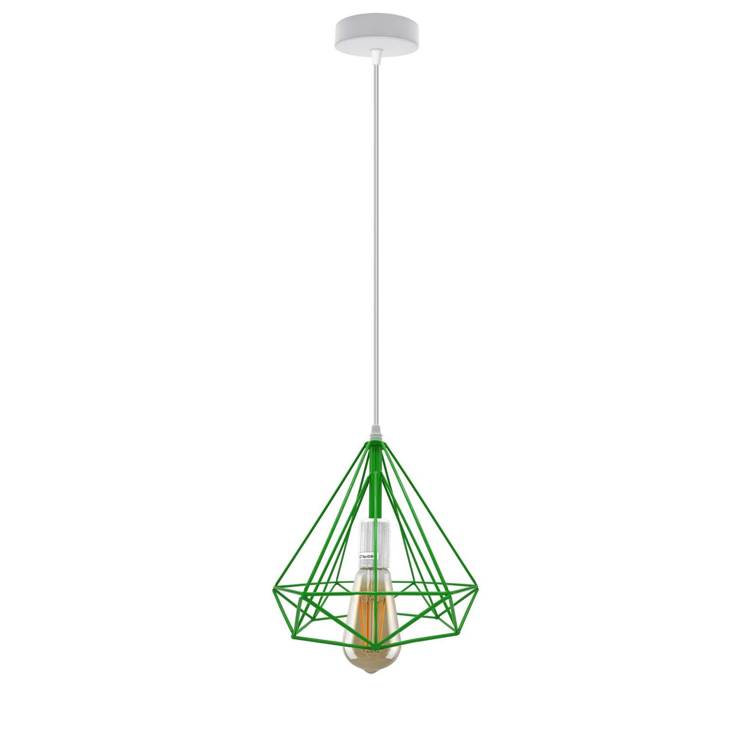 Vintage Industrial Diamond Cage Ceiling Pendant Light