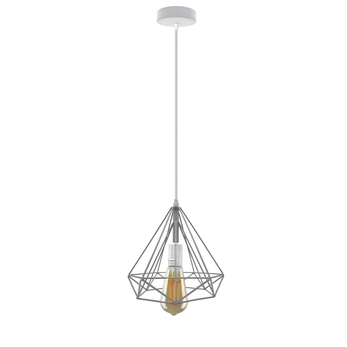 Vintage Industrial Diamond Cage Ceiling Pendant Light