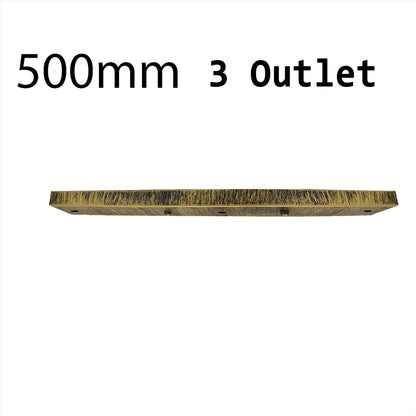 3 Outlet Rectangular Ceiling Rose for Triple Pendant Lights
