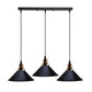 3 Way  Black Idustrial Hanging Pendant Light