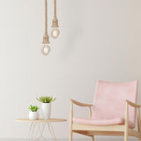 Adjustable Hemp Rope Ceiling Pendant Light with E27 Fitting