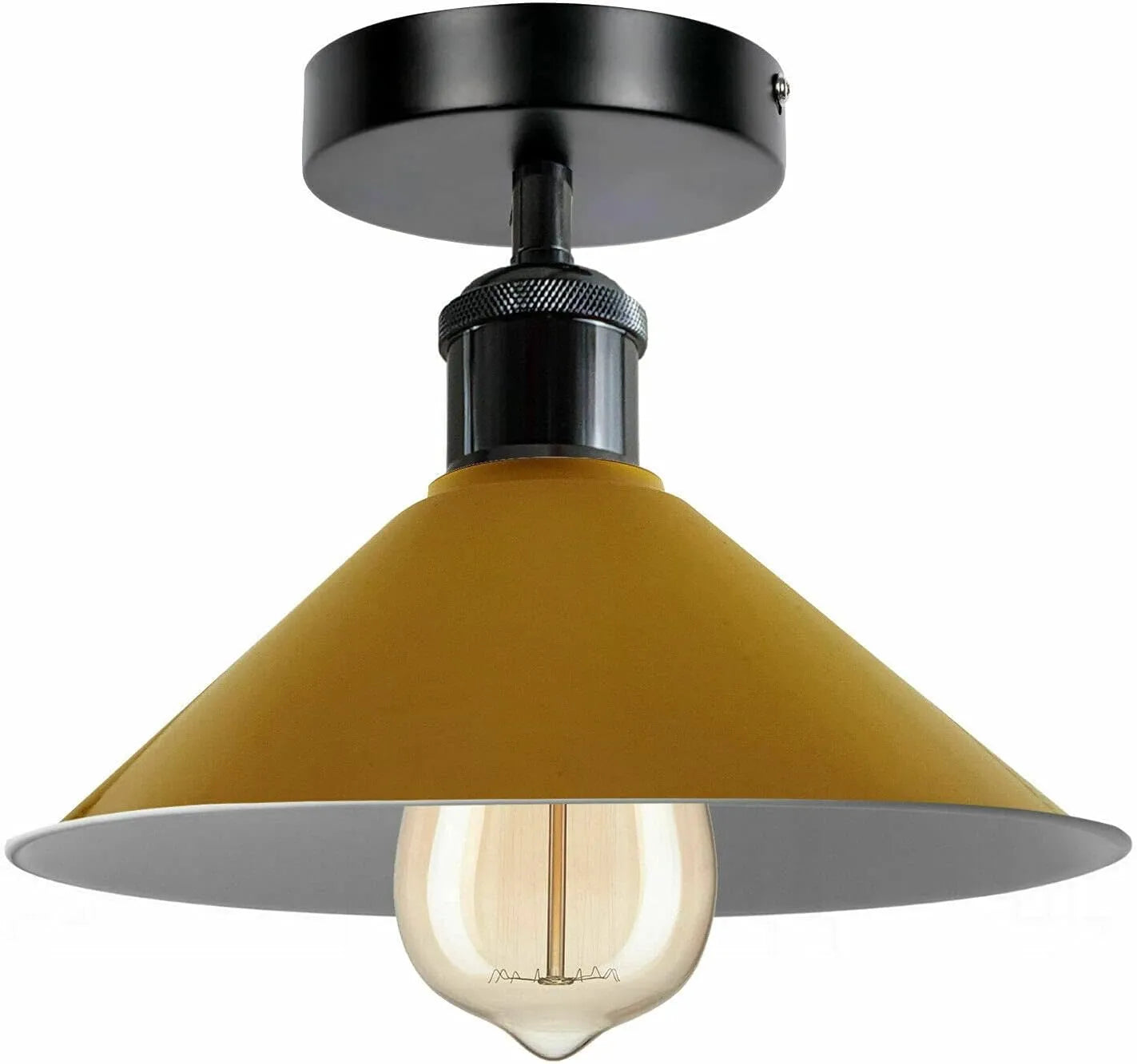 Modern Industrial Pendant Lighting with Metal Shade for Living Room