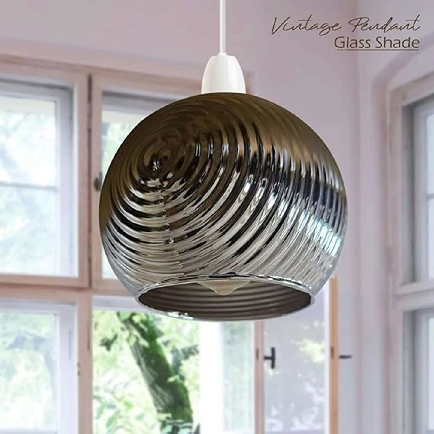 Floral Glass Pendant Light Easy Fit Lamp Shade