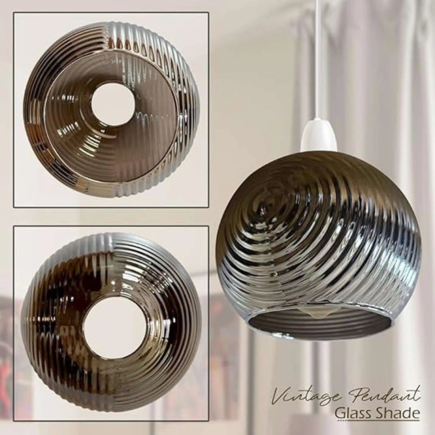 Floral Glass Pendant Light Easy Fit Lamp Shade