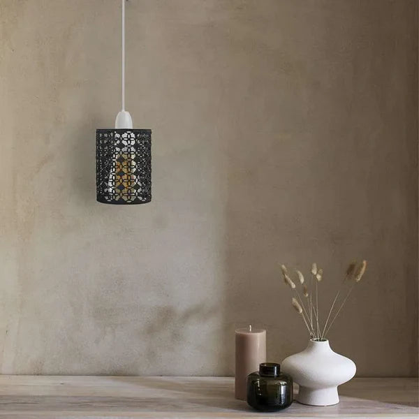 Rustic Red Colour Drum Lampshade Modern Metal Shade Retro Style
