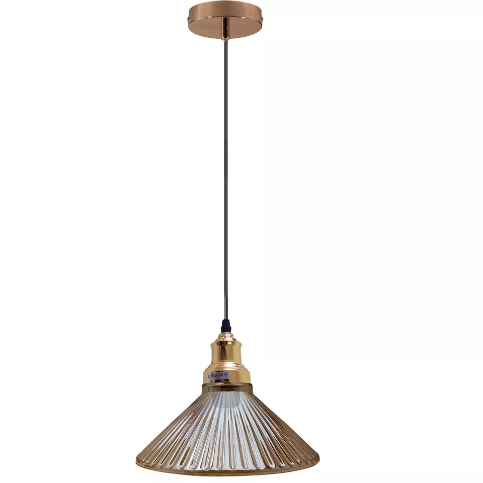 Industrial Amber  E27  Glass Pendant Light Adjustable Lamp Fixture