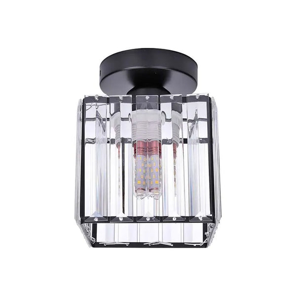 Crystal Semi Flush Mount Ceiling Light for Kitchen & Living Room