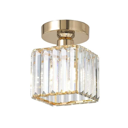 Crystal Semi Flush Mount Ceiling Light for Kitchen & Living Room