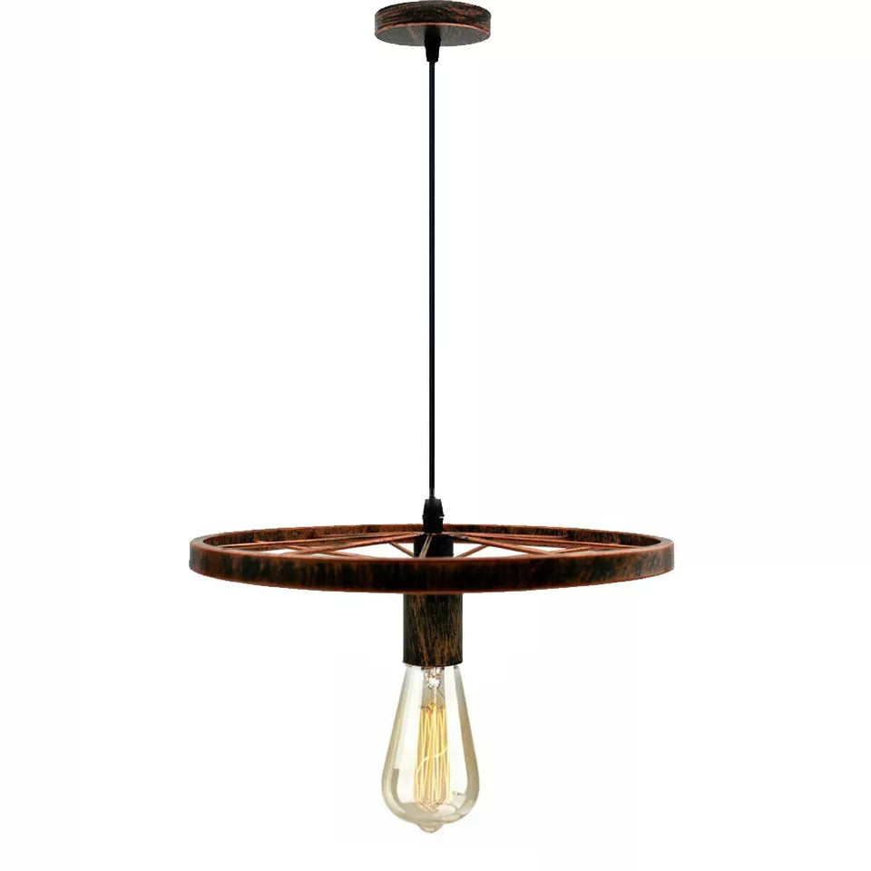 Modern Industrial Retro Pendant Lamp Ceiling Light Wheel Light