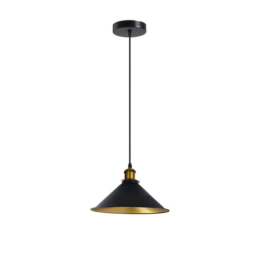 Industrial Vintage Pendant Light, E27 Metal Shade for Home & Cafe