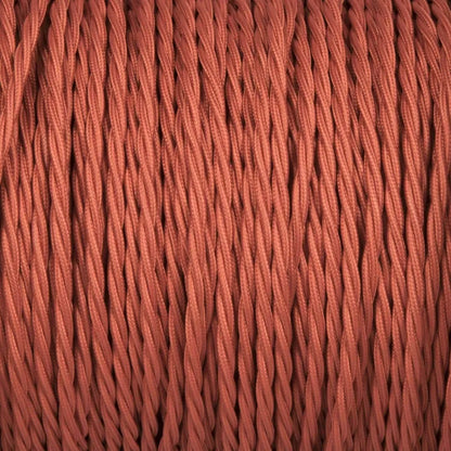 3 Core Twisted Peach Vintage Electric fabric Cable Flex 0.75mm