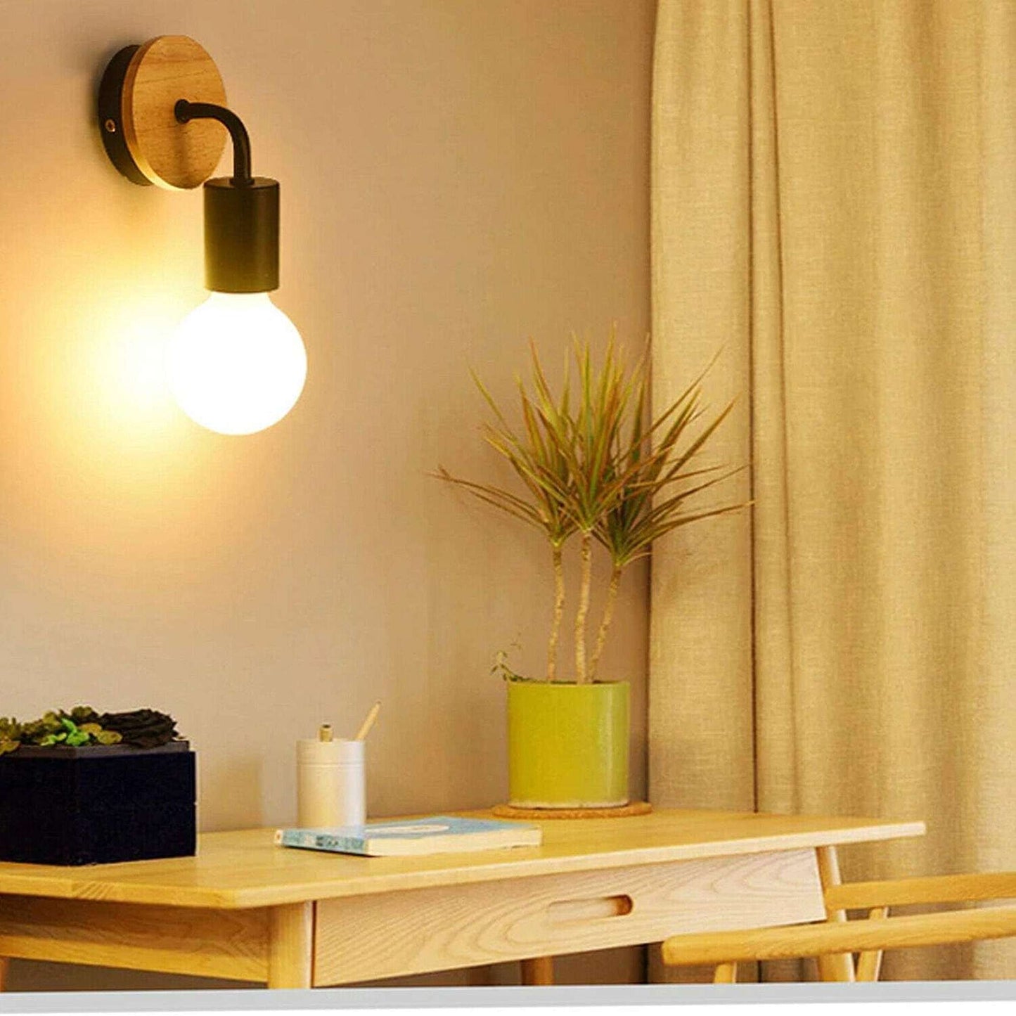 Modern Wood Wall Lighting - E27 Holder