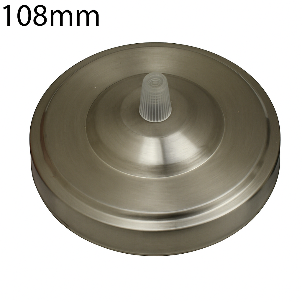 108mm Single Outlet Drop Metal Side Fitting Ceiling Rose