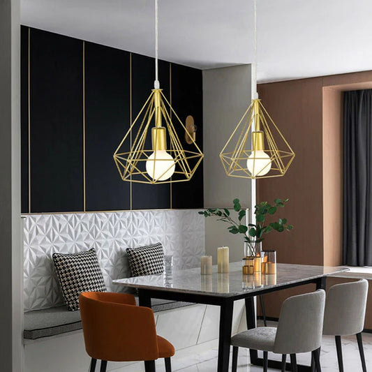 Yellow Geometric Cages Transform Your Ceiling Lights