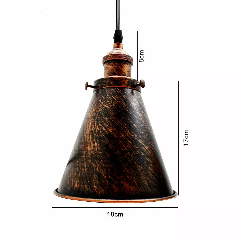 Vintage  E27 Cone Lamp Shade Ceiling Pendant Light Fixture