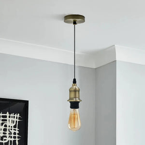 E27 Ceiling Rose | Vintage Industrial Pendant Lamp Holder | Complete Fitting | UK