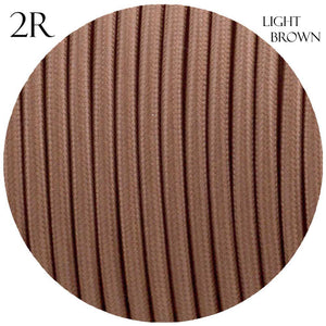Premium 0.75mm 2 Core Vintage Braided Cable - Light Brown Fabric Flex
