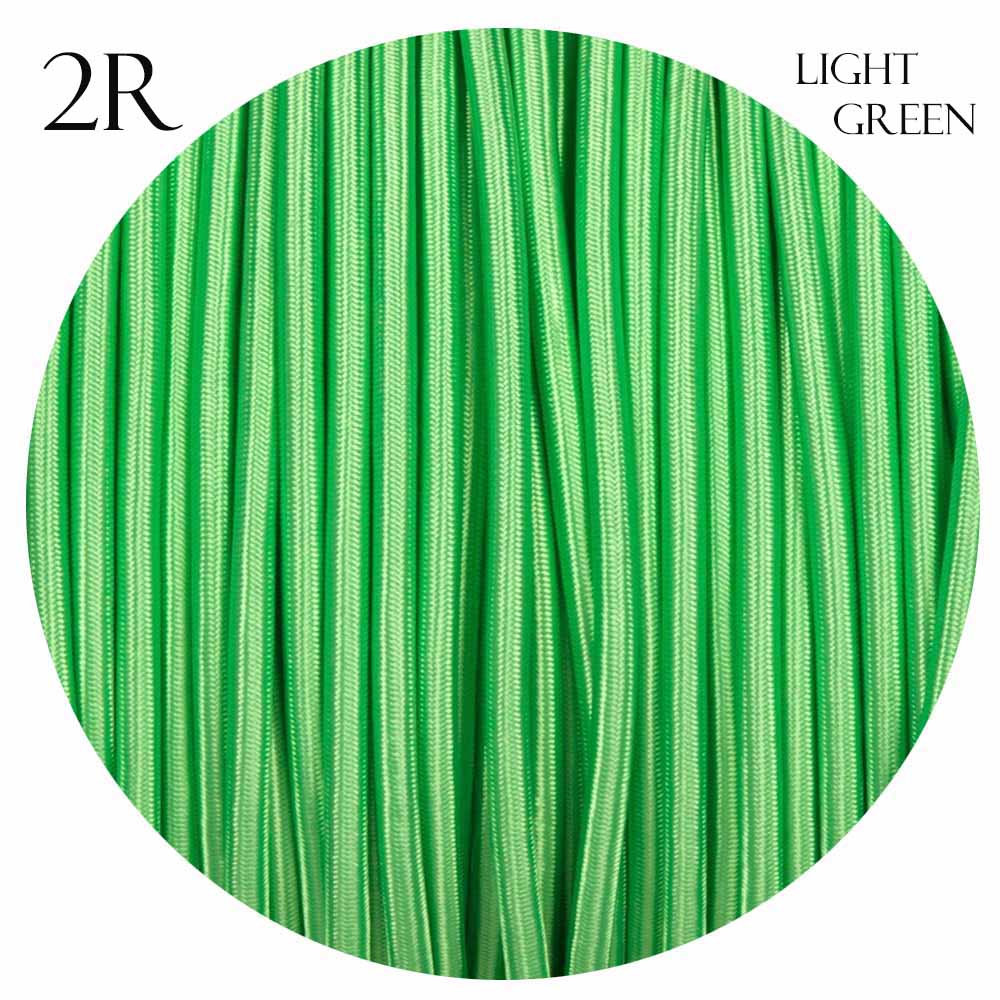 0.75mm 2 core Round Vintage Braided Light Green Fabric Covered Light Flex